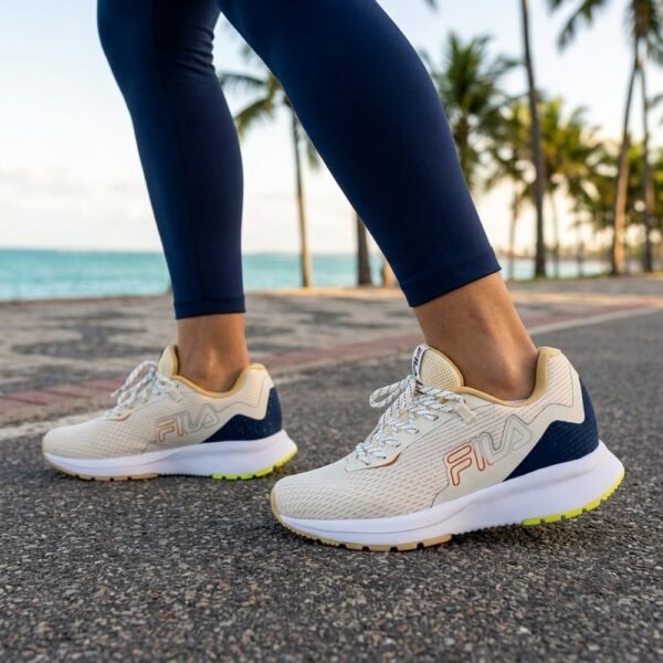 Tênis Fila Ride 2 Feminino Bege Marinho e Dourado F02TR00072