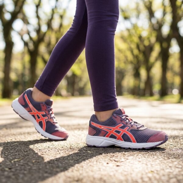 Tênis Asics Buzz 4 GS Infantil Roxo e Coral 1014A358
