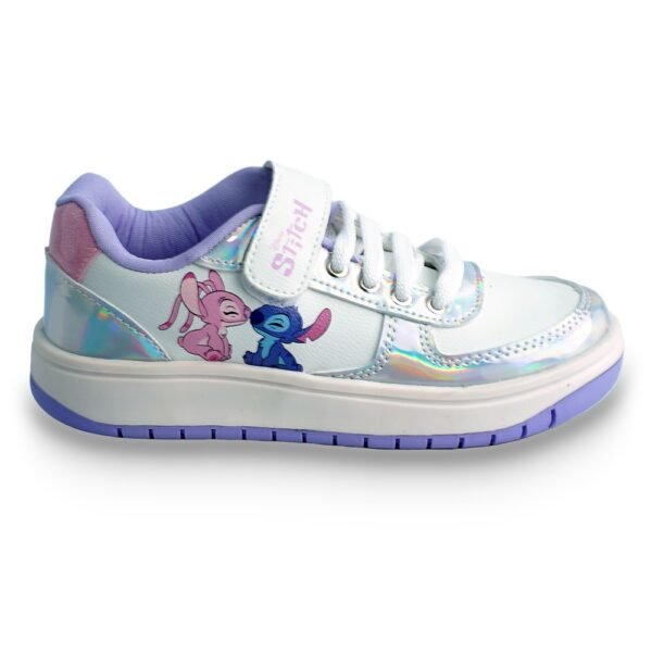 Tênis Juvenil Stitch Disney Branco/Holográfico/Lilás DST21DY