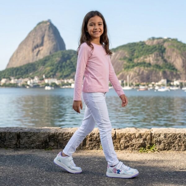 Tênis Juvenil Stitch Disney Branco/Holográfico/Lilás DST21DY
