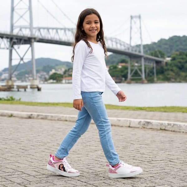 Tênis Infantil Moana Disney Branco/Rosa DMO04KR
