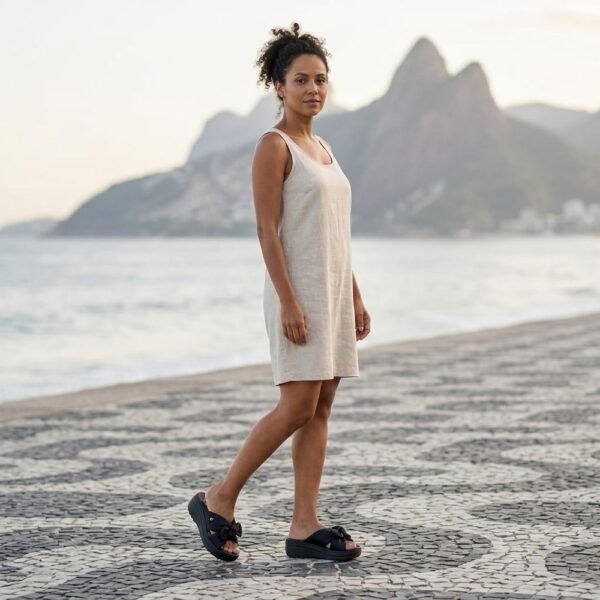 Chinelo Feminino Dijean Preto com Laço 33120018-0001