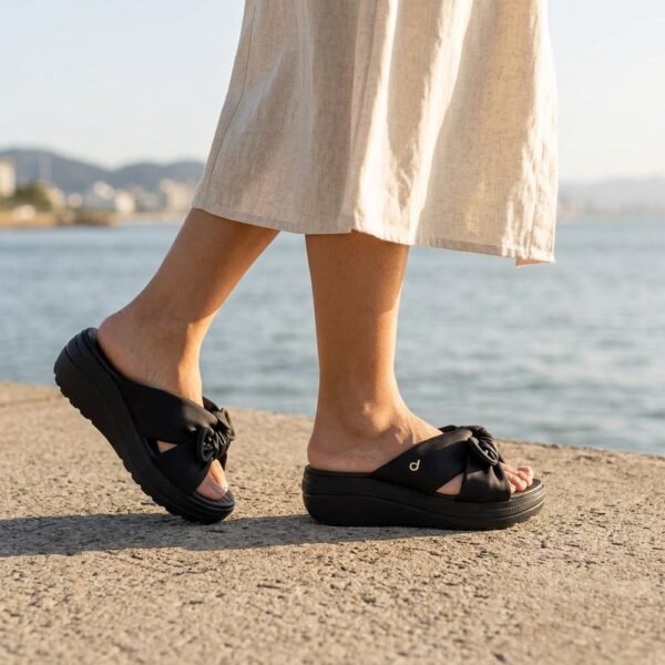 Chinelo Feminino Dijean Preto com Laço 33120018-0001