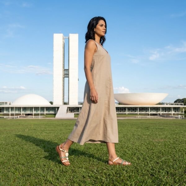Sandália Feminina em Couro New Face Manteiga/Nuts 37370