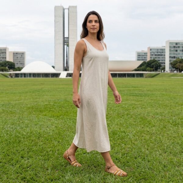 Sandália Feminina Trançada em Couro New Face Âmbar/Nuts 31401