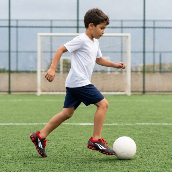 Chuteira Society Infantil Penalty Matis Turbo XXVI Preto/Branco/Vermelho