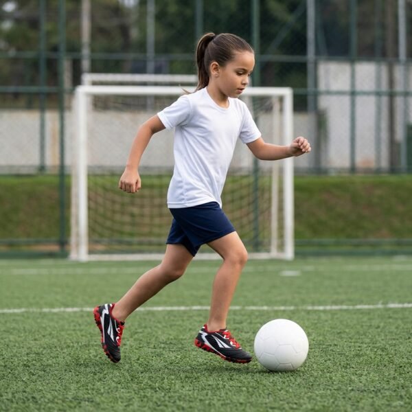 Chuteira Society Infantil Penalty Matis Turbo XXVI Preto/Branco/Vermelho
