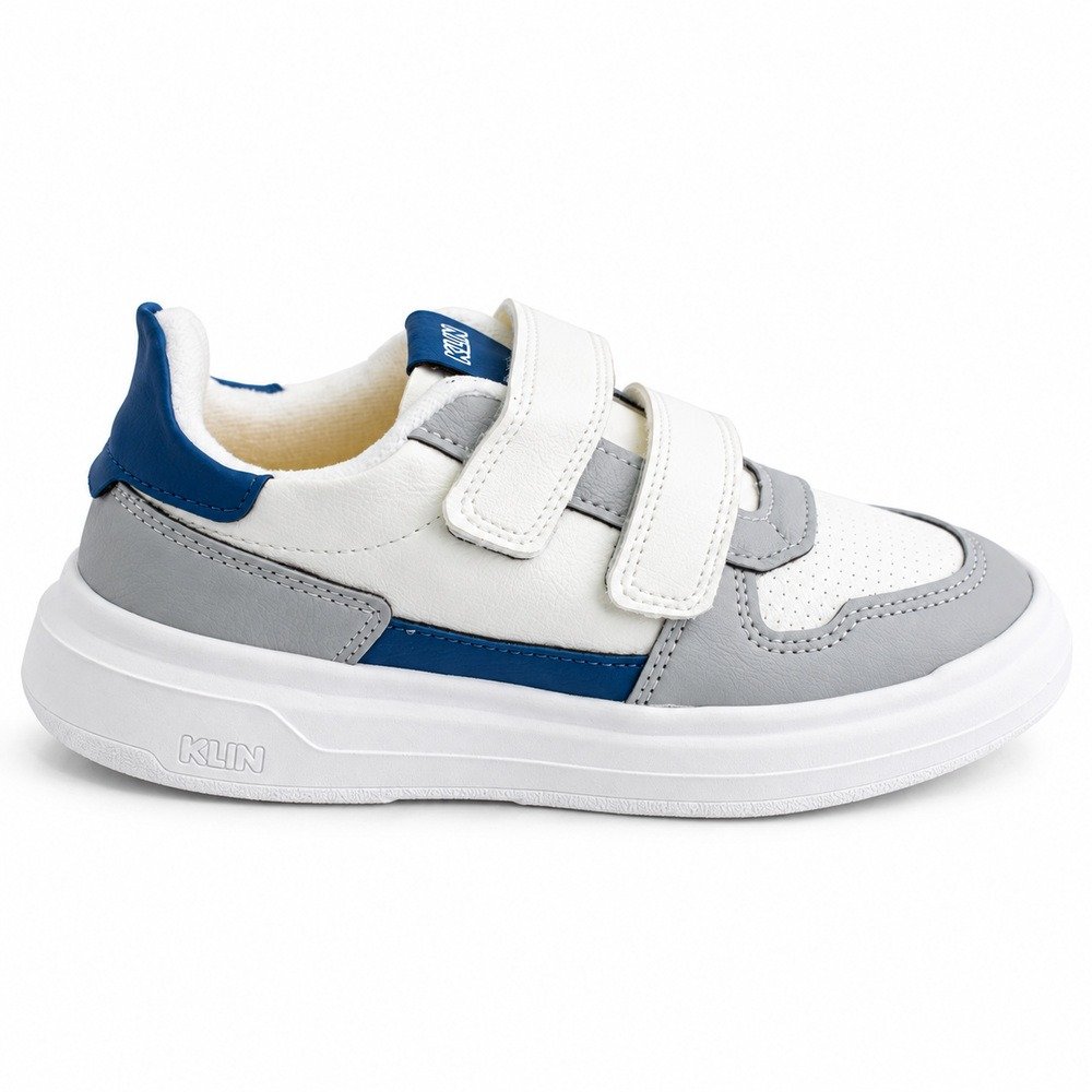 Tênis Klin Infantil Capri Mini branco, cinza e petróleo — foto 1