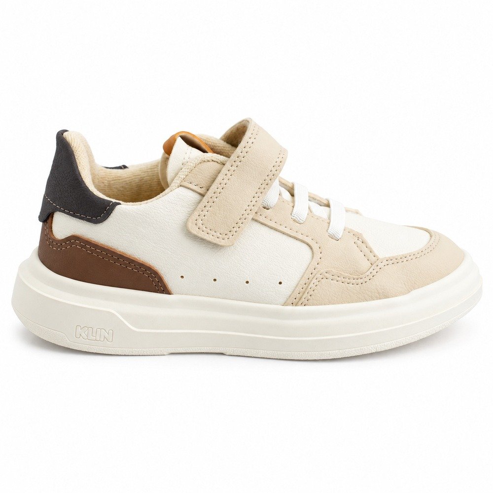 Tênis Klin Infantil Capri Mini off white, whisky e argila — foto 1