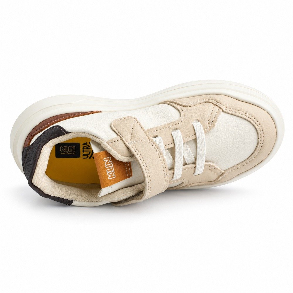 Tênis Klin Infantil Capri Mini off white, whisky e argila — foto 8
