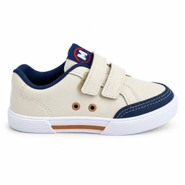 Tênis Molekinho Bebê Menino Off White e Marinho com Velcro 2136.279