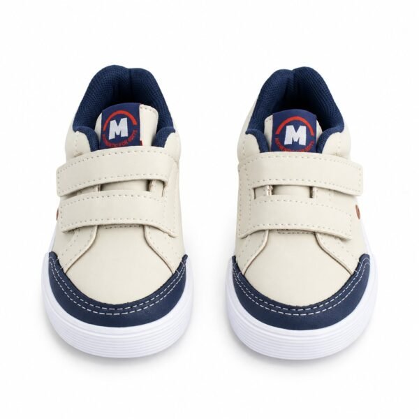 Tênis Molekinho Bebê Menino Off White e Marinho com Velcro 2136.279
