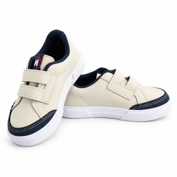 Tênis Molekinho Bebê Menino Off White e Marinho com Velcro 2136.279