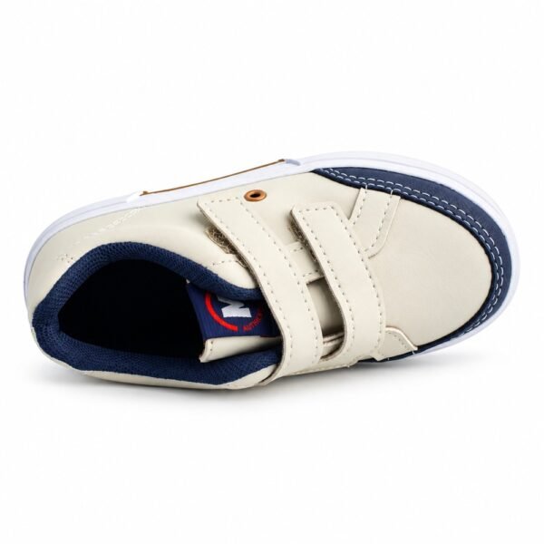 Tênis Molekinho Bebê Menino Off White e Marinho com Velcro 2136.279