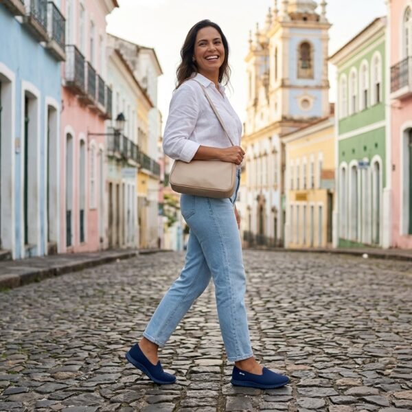 Tênis Feminino Casual Slip On Actvitta Marinho 4202.500.28005.93237