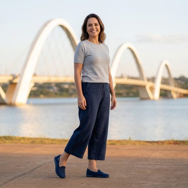 Tênis Feminino Casual Slip On Actvitta Marinho 4202.500.28005.93237
