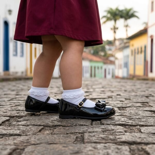 Sapatilha Bebê Molekinha Preta Verniz 2106.1043.13488.15745