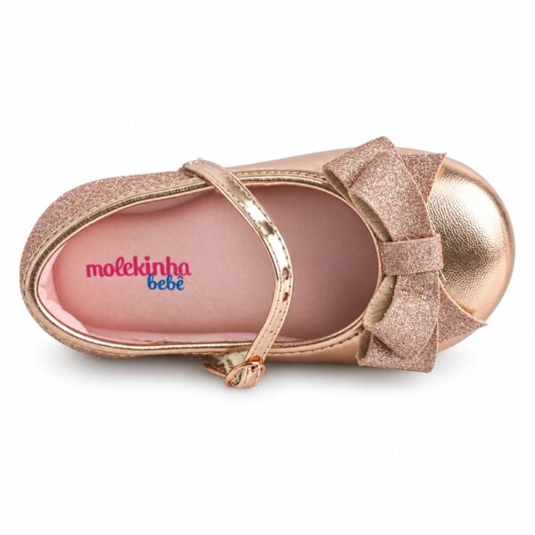 Sapatilha Bebê Molekinha Ouro Rosado 2106.1043.30763.23146