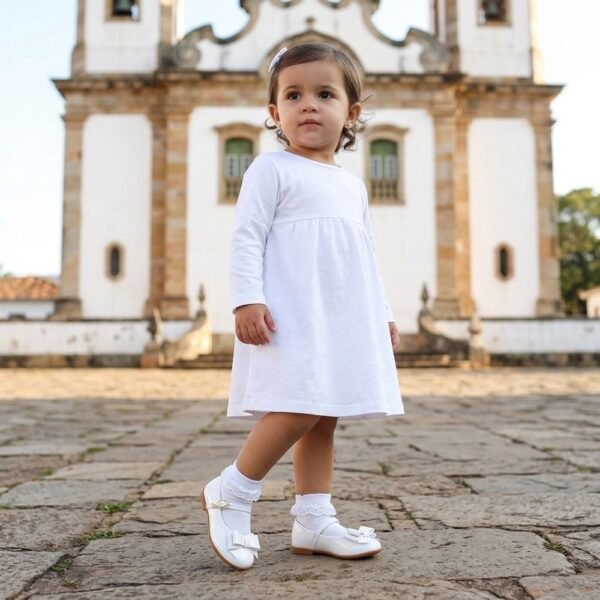 Sapatilha Bebê Molekinha Branca Verniz 2106.1043.13488.16072