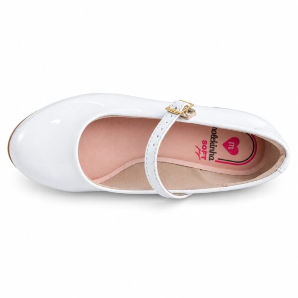 Sapato Infantil Molekinha Branco Verniz 2528.101.13488.16072