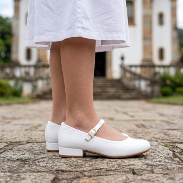 Sapato Infantil Molekinha Branco Verniz 2528.101.13488.16072