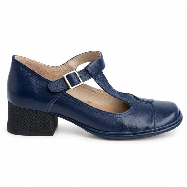 Sapato Feminino J.Gean Boneca Couro Índigo FE0048