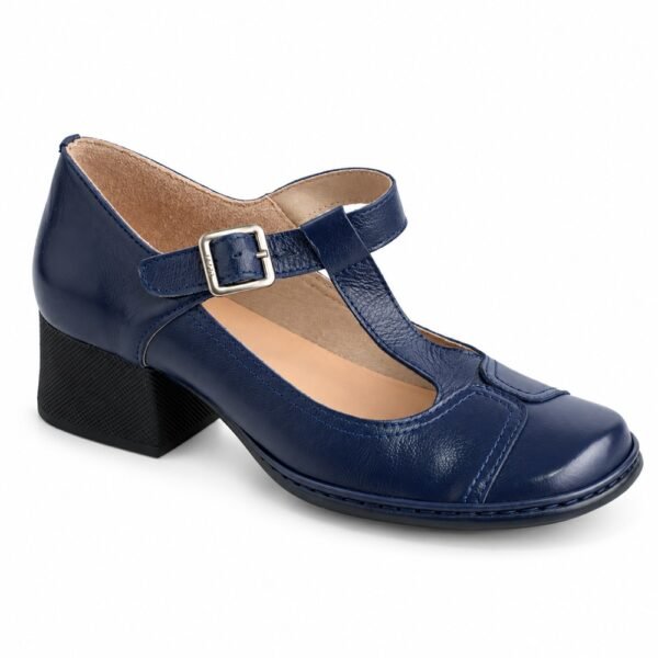 Sapato Feminino J.Gean Boneca Couro Índigo FE0048