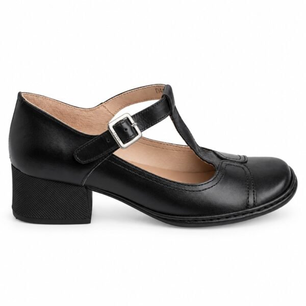 Sapato Feminino J.Gean Boneca Couro Preto FE0048