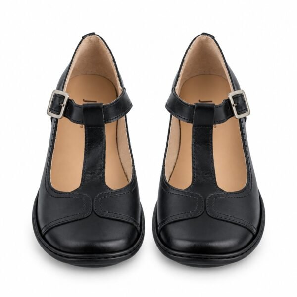 Sapato Feminino J.Gean Boneca Couro Preto FE0048