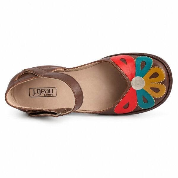 Sapato Feminino J.Gean Boneca Couro Café FE0053