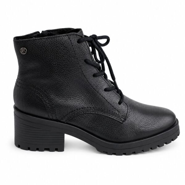 Bota Coturno Feminina Bottero em Couro Burnish Preto 349101