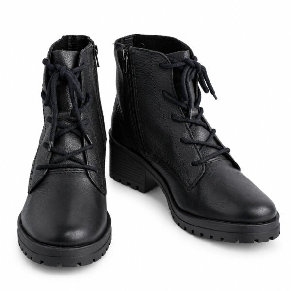 Bota Coturno Feminina Bottero em Couro Burnish Preto 349101