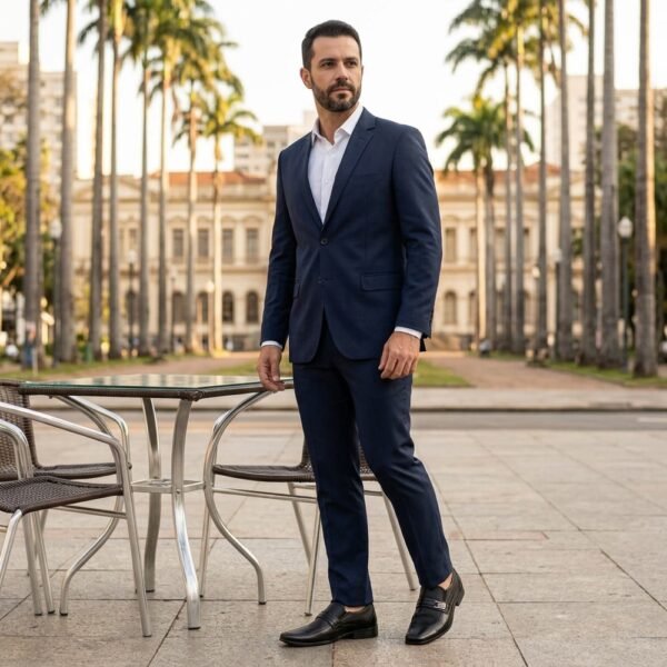 Sapato Masculino Bertelli Social com Enfeite Metálico 70.199 Confort Preto
