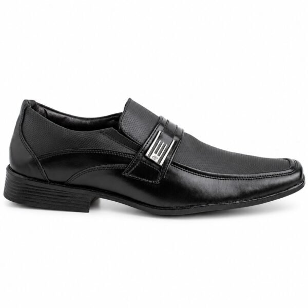 Sapato Masculino Bertelli Social com Enfeite Metálico 70.199 Confort Preto