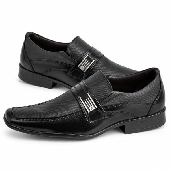 Sapato Masculino Bertelli Social com Enfeite Metálico 70.199 Confort Preto
