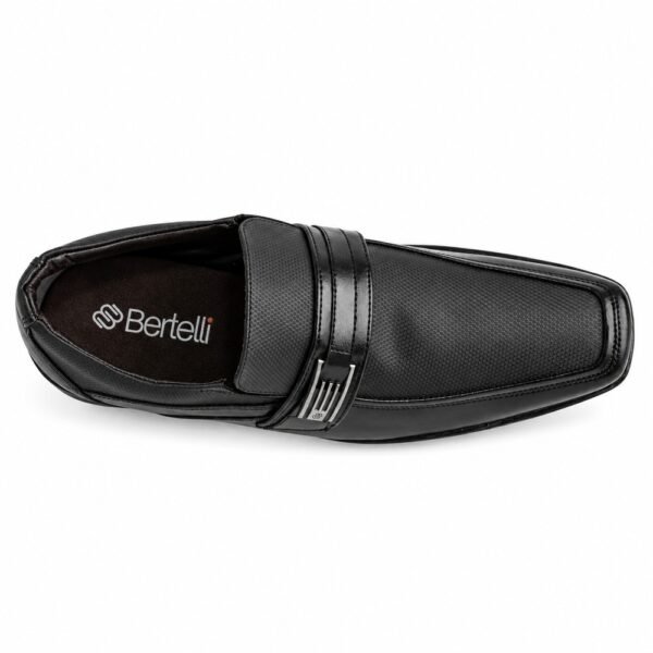 Sapato Masculino Bertelli Social com Enfeite Metálico 70.199 Confort Preto