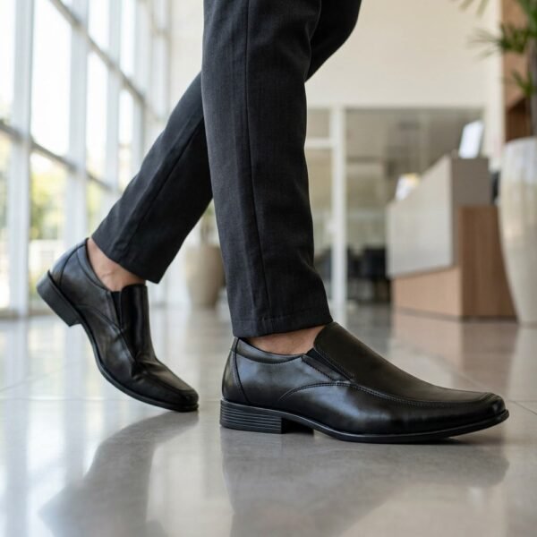 Sapato Masculino Bertelli Social Liso com Elástico 70.188 Confort Preto
