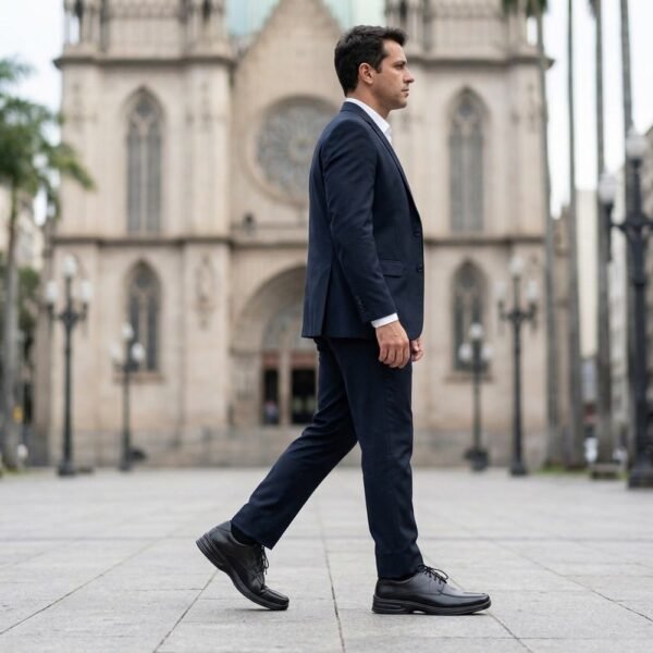 Sapato Masculino Bertelli Anti Shock de Amarrar 35.000 Confort Preto