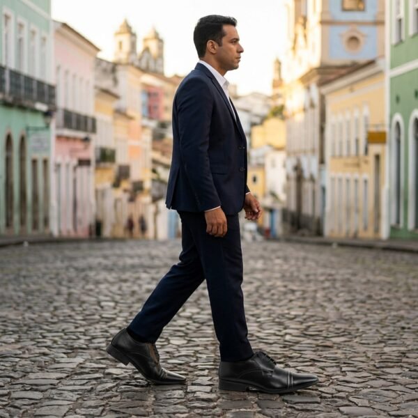 Sapato Masculino Bertelli Social com Biqueira 60.005 Confort Preto