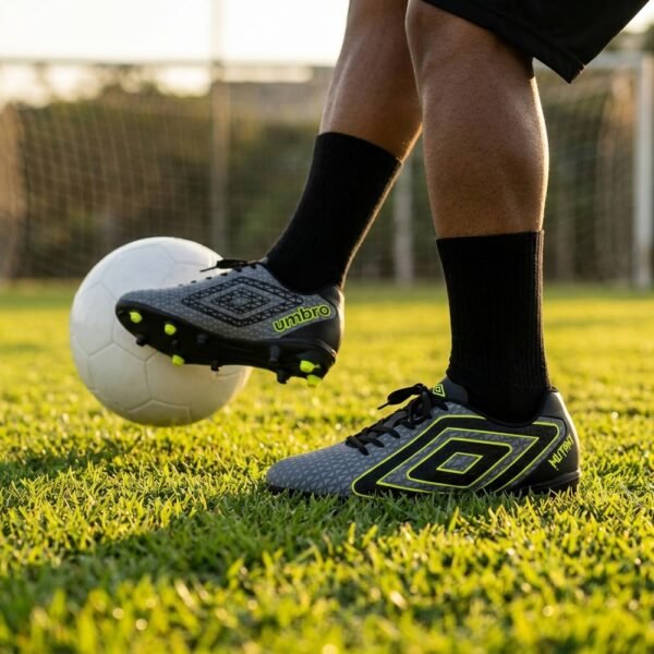 Chuteira Campo Umbro Mutant Grafite Preto e Verde Limão U01FB00223