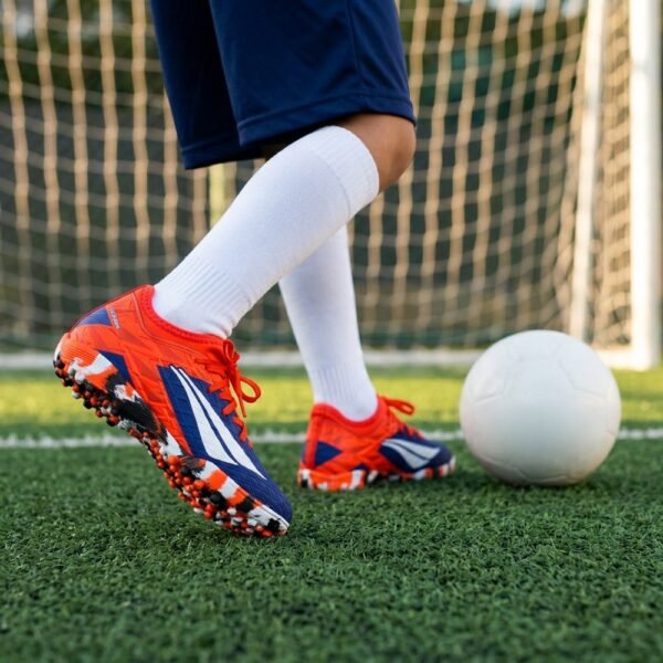 Chuteira Society Infantil Penalty RX Locker Kids Y-3 Marinho/Laranja/Branco