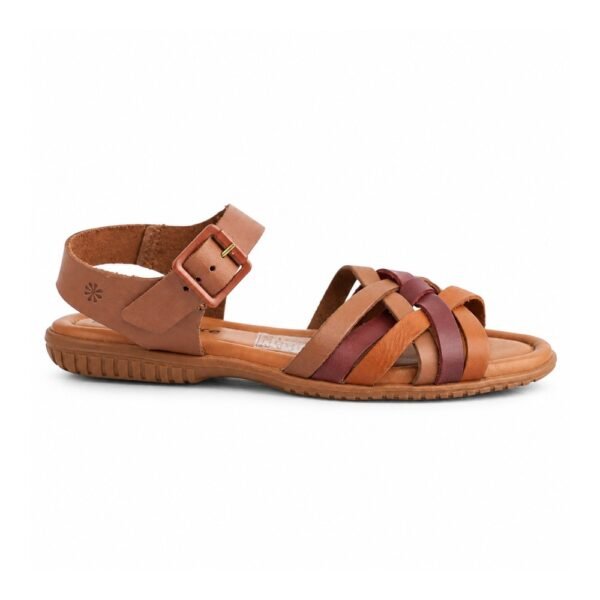 Sandália Feminina Trançada em Couro New Face Damasco Color 31413