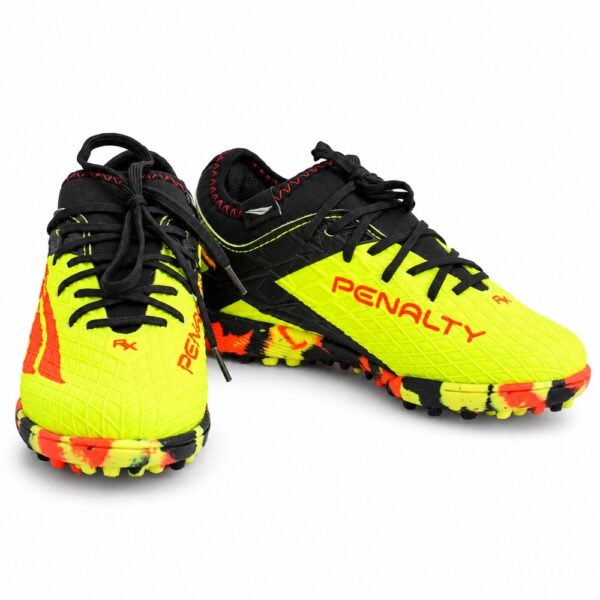 Chuteira Society Infantil Penalty RX Locker Kids Y-3 Amarelo/Laranja/Preto