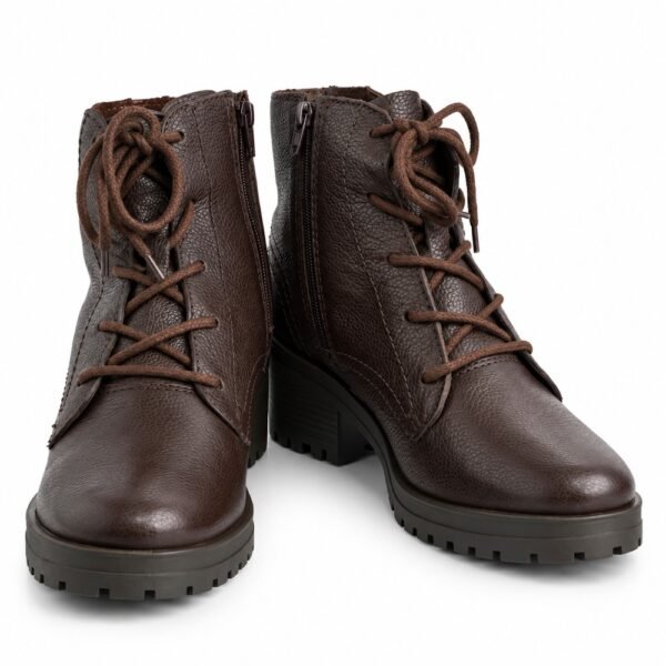 Bota Coturno Feminina Bottero em Couro Burnish Marrom 349101