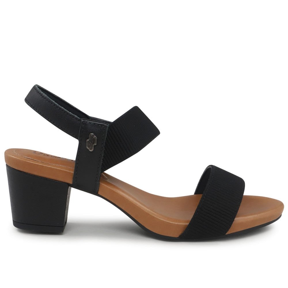 Sandália Usaflex Salto Bloco Preto Y8204