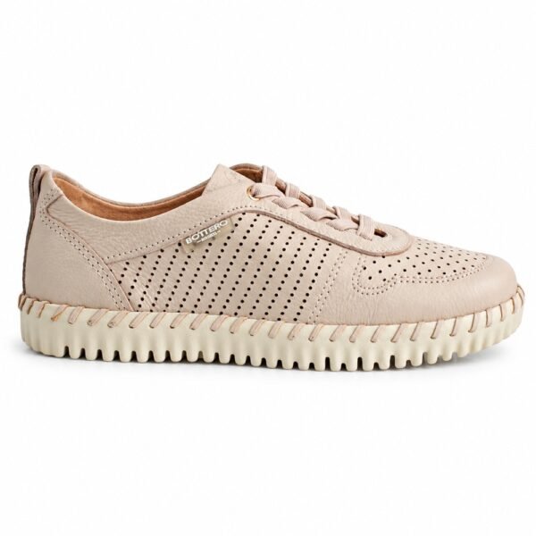 Tênis Feminino Bottero Casual em Couro Burnish Nude 382705