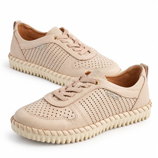 Tênis Feminino Bottero Casual em Couro Burnish Nude 382705