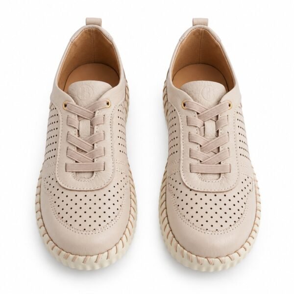 Tênis Feminino Bottero Casual em Couro Burnish Nude 382705