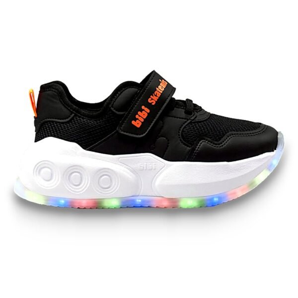 Tênis Infantil Bibi Skatenis Light 3.0 com Rodinhas e LED Preto 1303003