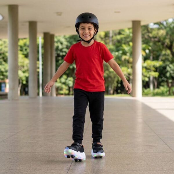 Tênis Infantil Bibi Skatenis Light 3.0 com Rodinhas e LED Preto 1303003
